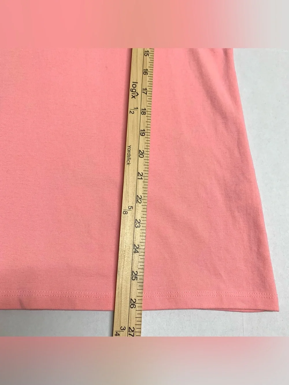J. Jill Pima Cotton V-Neck Elbow Sleeve Straight Hem Pink Tee Shirt Sz L Casual - Picture 11 of 11